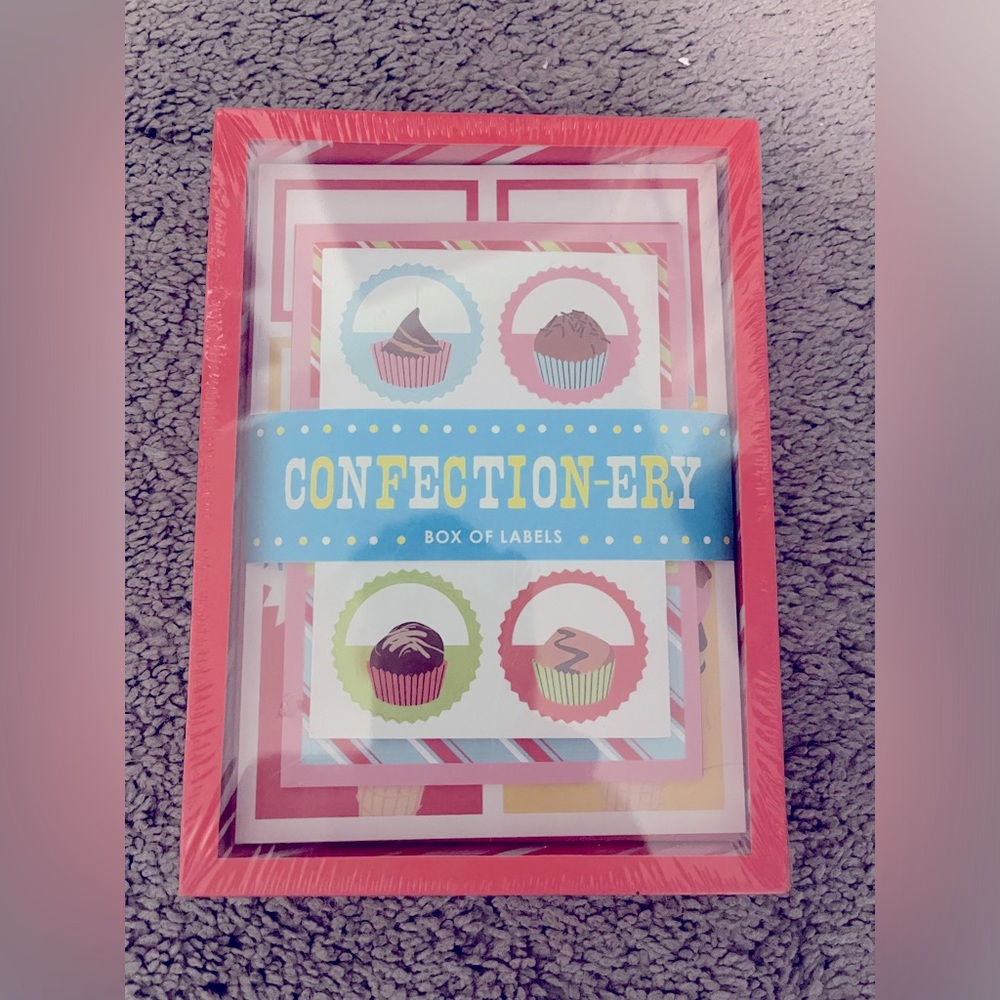 Confectionary Themed Box of Labels - Colourful variety of labels